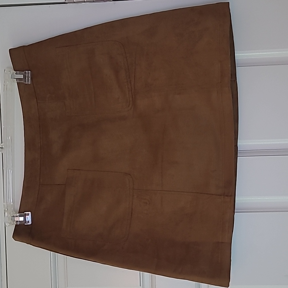 Faux-suede mini skirt